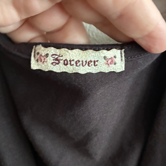 Forever 21 Y2K Brown Mini Dress with Woven Belt S - Picture 10 of 11